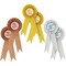 6-Pack Award Ribbons - Rosette Ribbons Award Set - Recognition Awards for 1st, 2nd, 3rd Place of Science Fairs, Ceremonies and Events Certificates, Gold, Silver, Bronze, 7.5 Inches